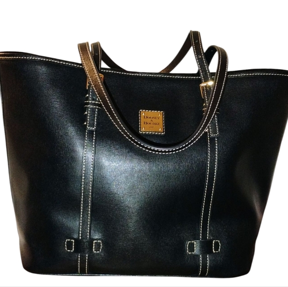 Dooney & Bourke Handbags - Dooney & Bourke Black Tote with Gold Accents